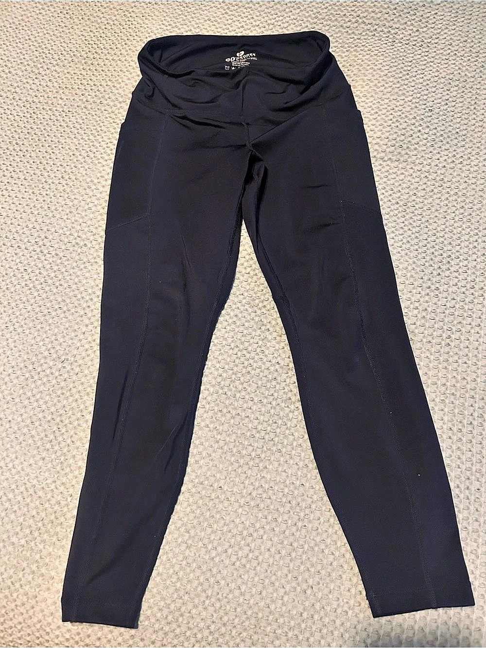 90 Degree by Reflex Interlink High Waist Leggings with Side Pockets Black Medium